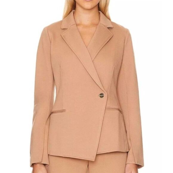 Spanx Women's Perfect Asymmetrical Blazer Toffe Tan Size M - Picture 1 of 12
